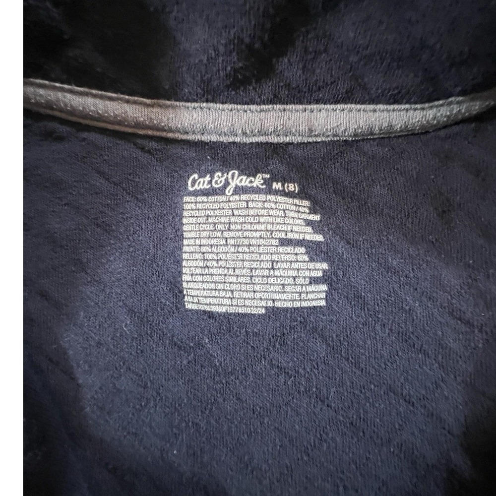 Cat & Jack Boys Navy Quilted Half-Zip Pullover Sweater Jacket Knit Size Medium - Picture 4 of 5